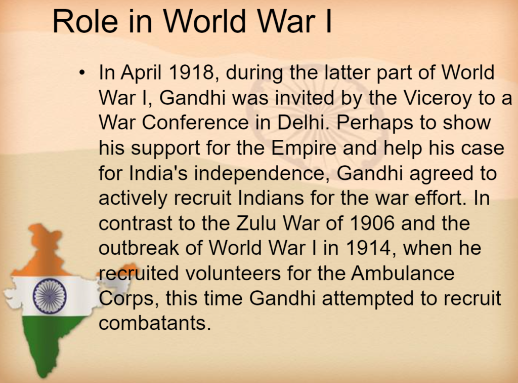 Non-Violent Gandhi-supported-British-Recruit-Combatants-World-War-I